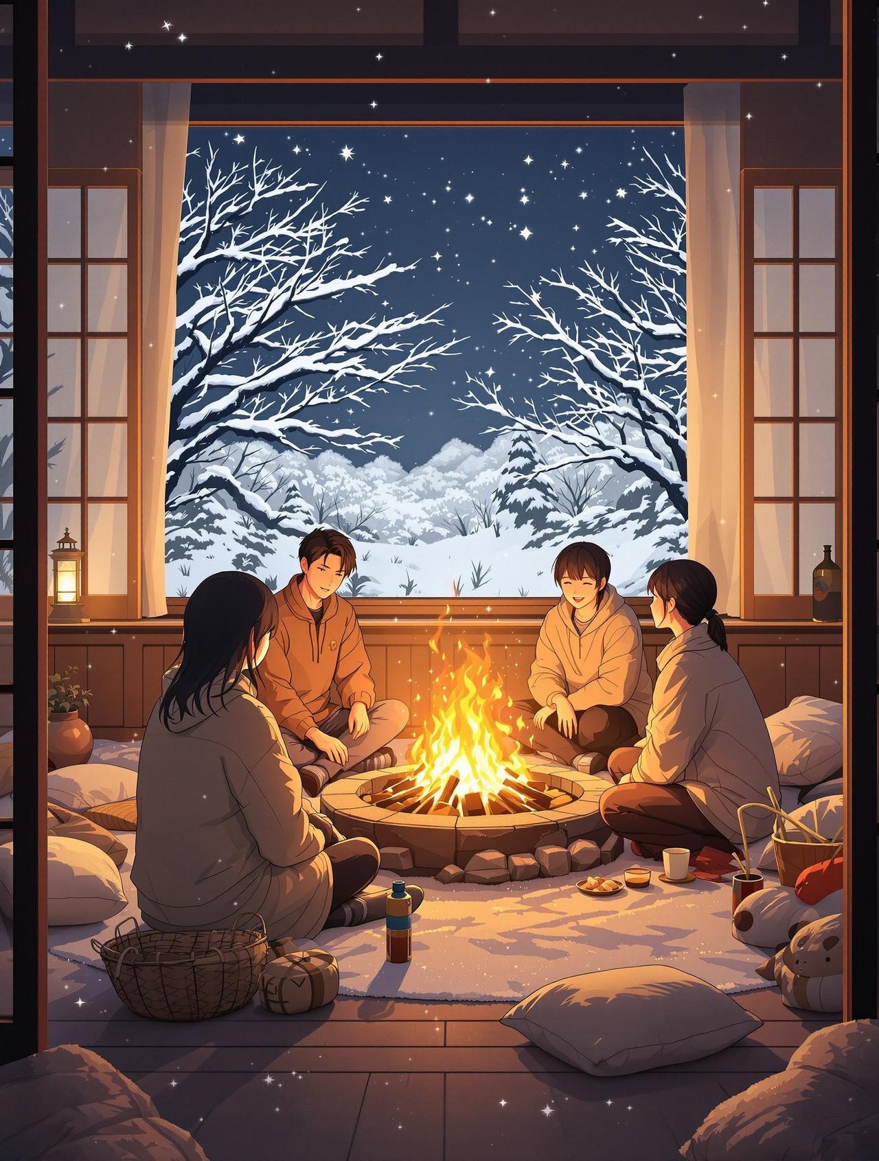 ai入口 围炉夜话 - 冬夜温暖物语,友谊物语治愈短剧排行榜